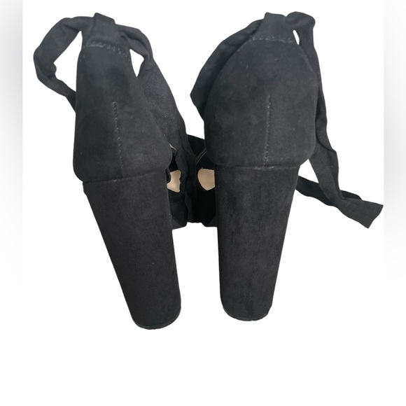 Platforms. Faux suede with wrap around straps. Never worn. - Picture 4 of 8